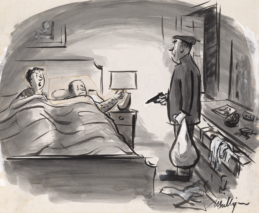 (THE NEW YORKER / CRIME / CARTOON.) JAMES MULLIGAN. How would you like it if someone came into your house in the middle of the night?